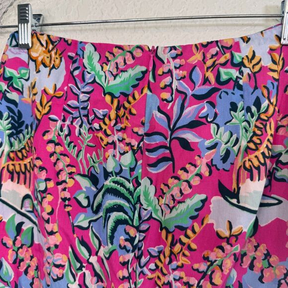 J McLaughlin Skirt Womens size 2 Floral Twist Knot Front Blakely Rose Freshfield - Picture 5 of 9